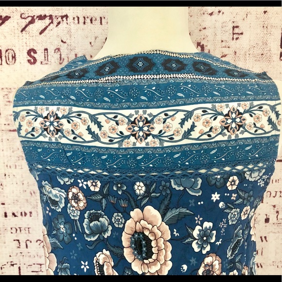 Blue floral sleeveless dress - Picture 6 of 8